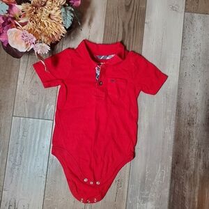 Garanimals Baby Toddler Boy Dress Shirt Polo Bodysuit Size 24m Red NWOT